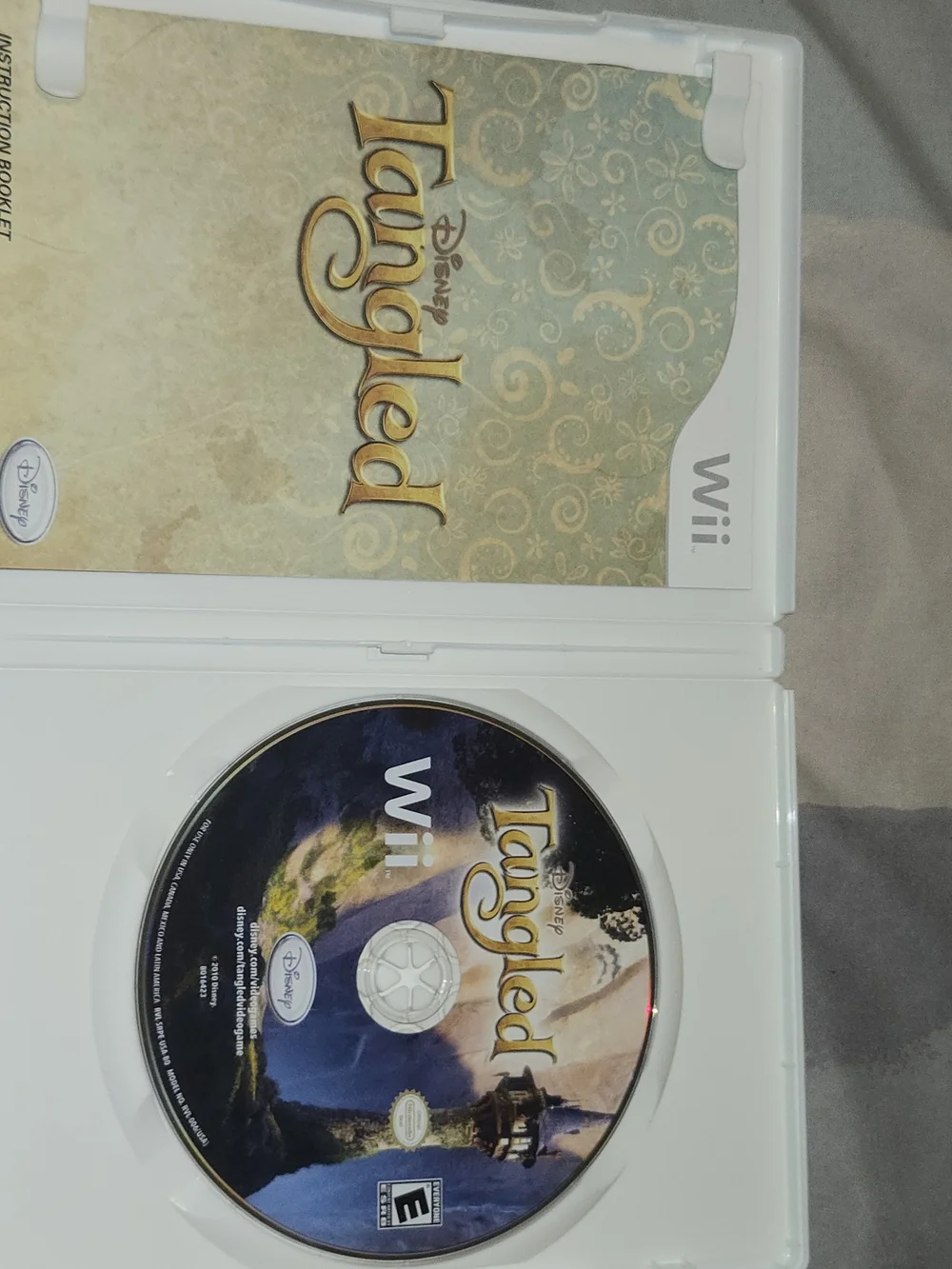 Disney Tangled Video Game - White Case, Purple Cover Art